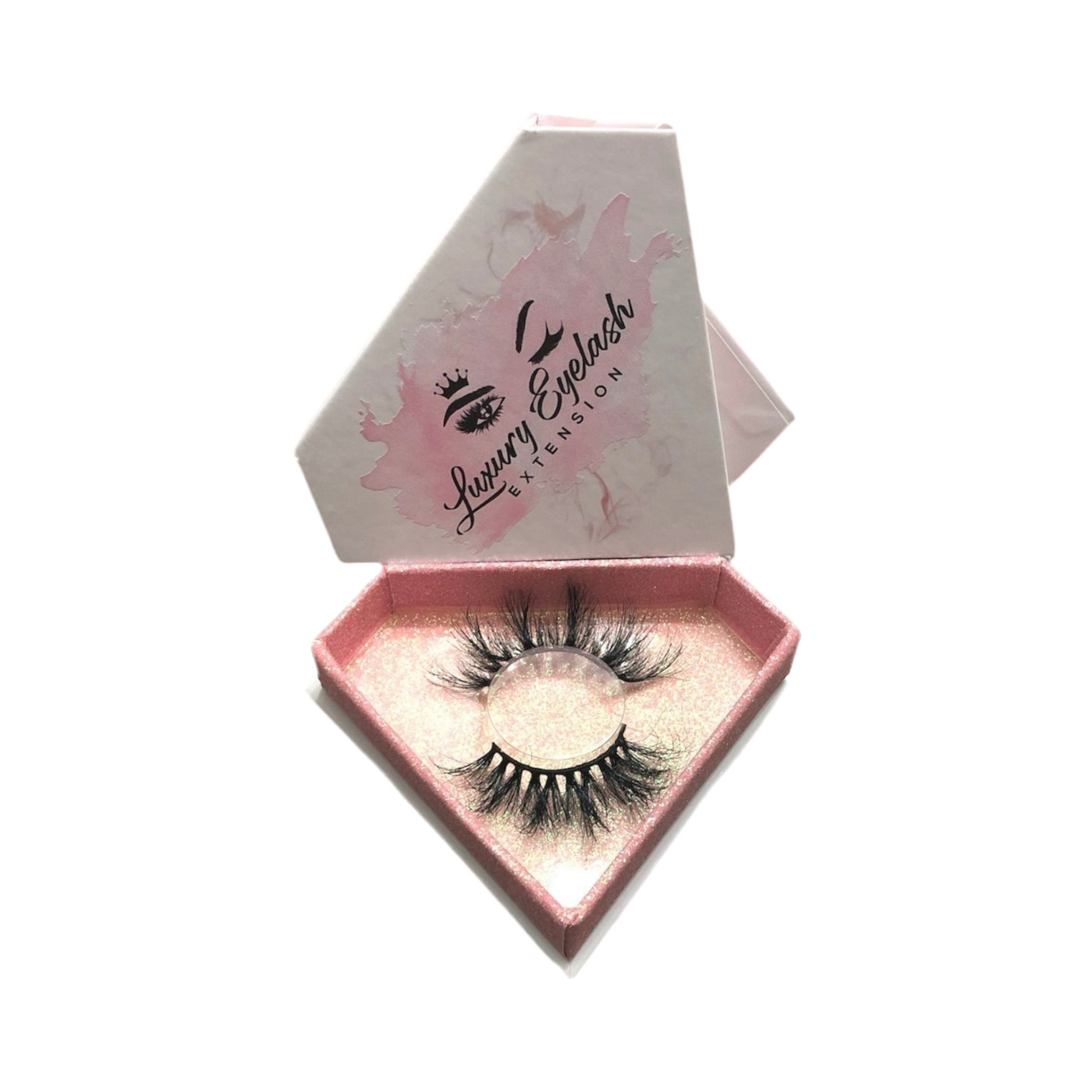 Hand-made Royal 45A 35mm real silk luxury false eyelashes in pink glitter box for natural volume and length
