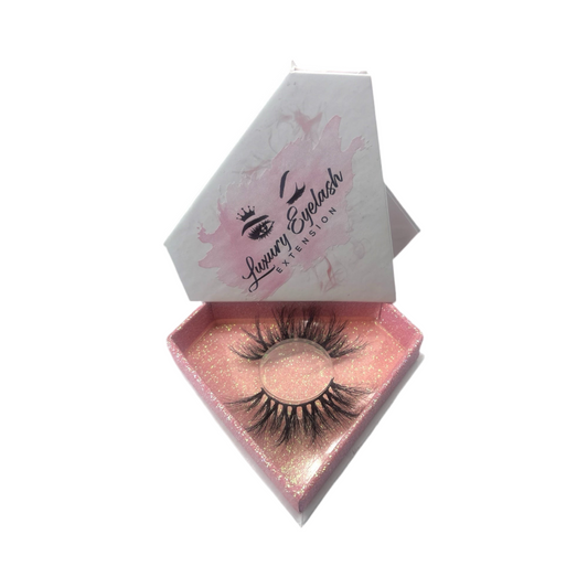 Luxury hand-made mink fur false eyelashes Barbz 45C with 25mm length, natural sheen, and multiple times use up to 30 wears