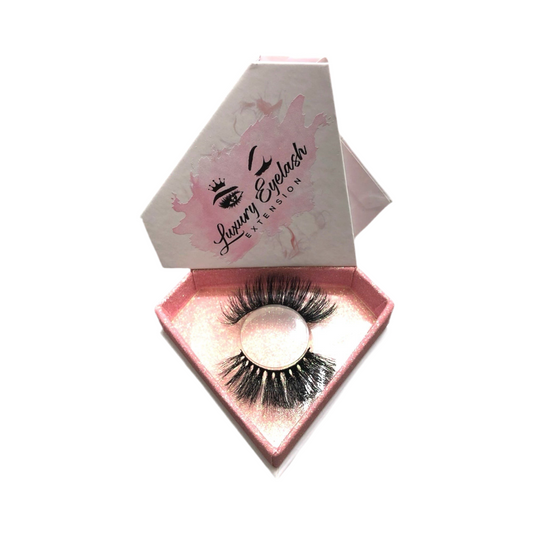 Long lifespan eyelashes made of 100% real mink fur, hand-made, 25mm length, reusable 20-30 times, luxury eyelash extensions in pink packaging