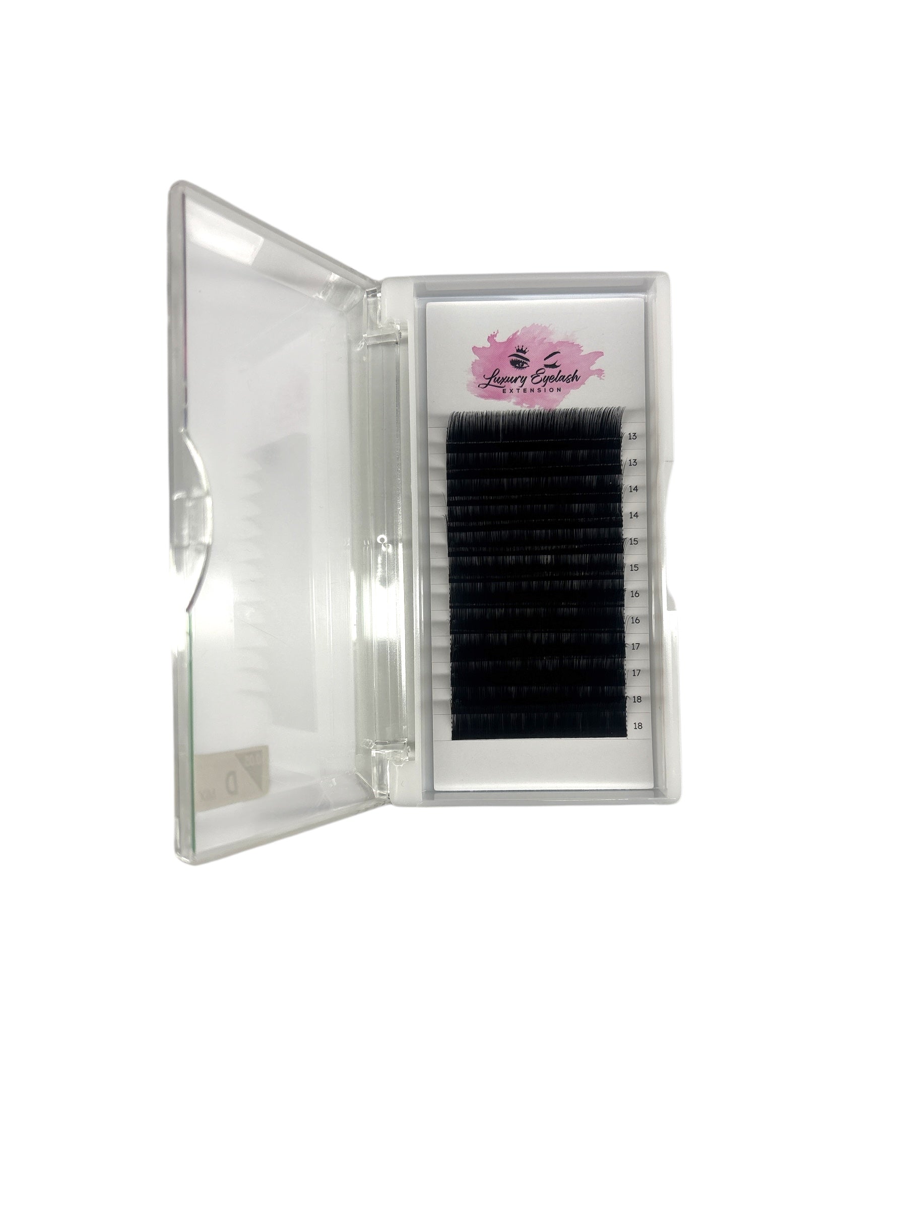 Classic Extensions vegan cruelty-free eyelash extensions in a clear case with foil-backed strips for long-lasting curl.
